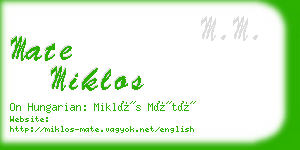 mate miklos business card