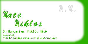 mate miklos business card